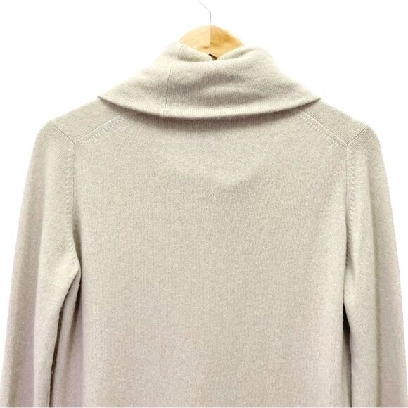 Theory Royal Cashmere Cowl Neck Sweater Light Tan Jumper Turtleneck Size Small - Picture 10 of 15